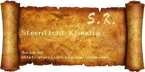 Sternlicht Klaudia névjegykártya